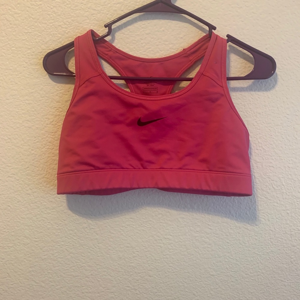 Pink nike sports bra